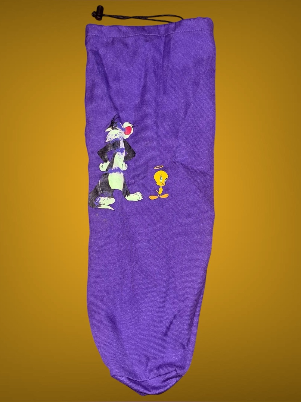 Vintage 2000 Looney Tunes Sylvester & Tweety Purple Canvas Folding Chair Bag